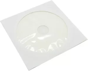 CD DVD White Paper Sleeves 100 Count Envelopes w/Clear Window, Flap Tab, 80g NIP - Picture 1 of 5