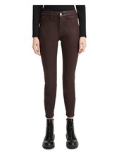Jen 7 By 7 For All Mankind Womens Brown Pocketed Coated Ankle Skinny Jeans 0