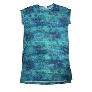 Abito T-Shirt XL CHELSEA LuLaRoe ~ TEAL BLUE GREEN TIE DYE ~ Taglie 16-18; Nuovo con etichette - Foto 1 di 5