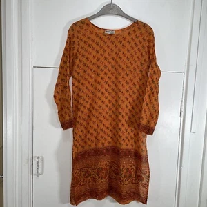 Juliet Dunn Kleid Strand Cover Up Orange Pailletten Vintage - Bild 1 von 4