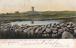 Block Island, RI - Glimpse of the Old Road and Wind Mill - Imagen 1 de 2