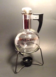 CARAFFA DA CAFFÈ/TÈ VINTAGE IN VETRO MONOPORZIONE E SUPPORTO RISCALDANTE🌟🌟 - Foto 1 di 3