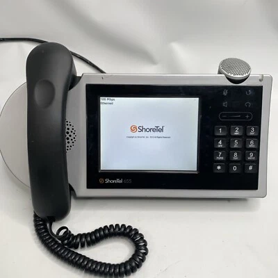 Teléfono VoIP ShoreTel IP655 con pantalla LCD a color + soporte de escritorio y auricular Foto 1 de 4