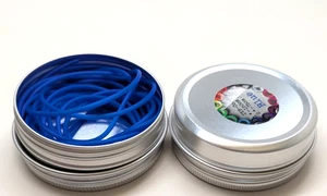Tin of Three Blue Knitting Barber knit cords : 1 60" long &2 30" long DS - Picture 1 of 2