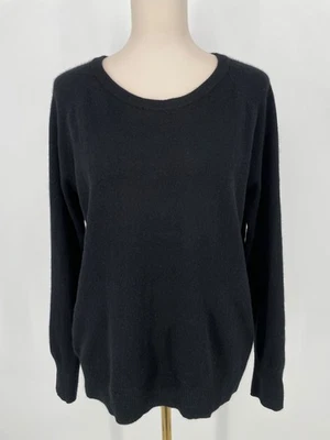 Halogen Women's size XL Black 100% Cashmere Crewneck Pullover Sweater long knit - Image 1 of 4