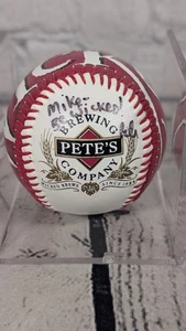 Pete's Brewing Company Wicked Ale Promotional Advertising Baseball Autographed - Picture 1 of 5