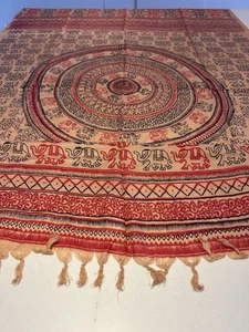 XL Block Printed Sarong/soft Furnishing 45 X 64 ins. Made In Goa £9 - Picture 1 of 4