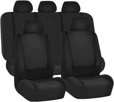 For All Mitsubishi Luxury Seat Cover Black Polyester Full Set 5 Seats - Image 1 of 4