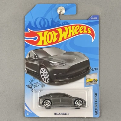 2017 Hot Wheels Tesla Model 3 Gray Factory Fresh 9/10 112/250 - Image 1 of 4