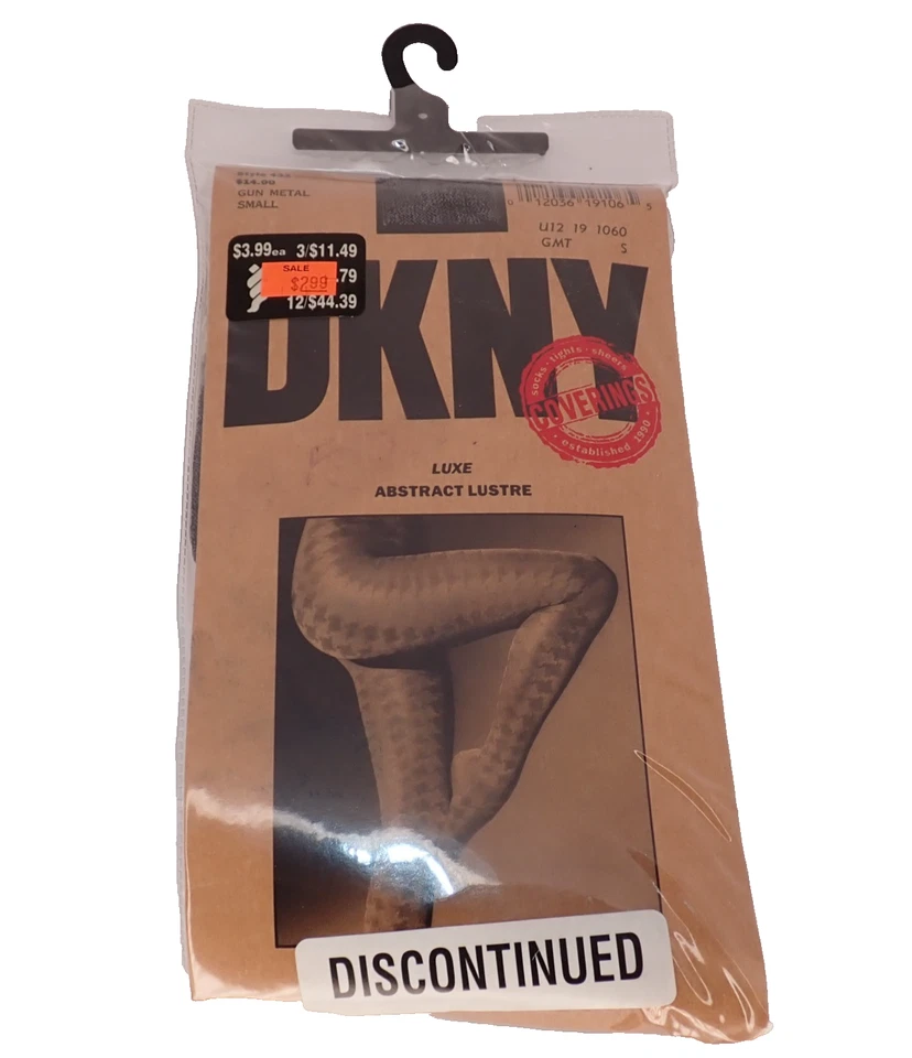 NUEVO DKNY Lustre Control Top Medias Pistola Metal Pequeño De Colección 1991 Cubiertas Estilo 432 Foto 1 de 2