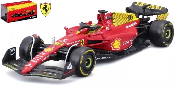 BBURAGO BU36831LM FERRARI F1-75 N.16 CHARLES LECLERC MONZA 2022 75th ANNIV.W/HEL - Immagine 1 di 1