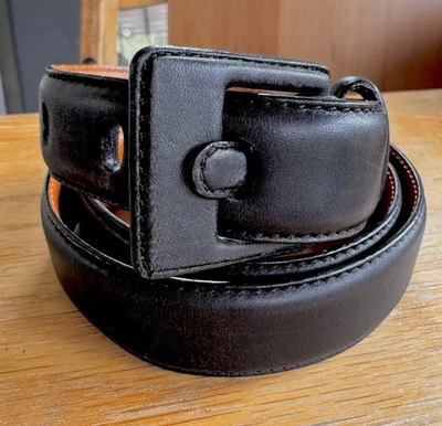 Vintage Ralph Lauren Dress Belt Black Italian Leather RLR Logo Women’s S Classic - Image 1 of 4