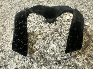 VTG 1950s Maison Blanche New Orleans Woven Straw Hat Fascinator Headband W/Veil - Picture 1 of 7