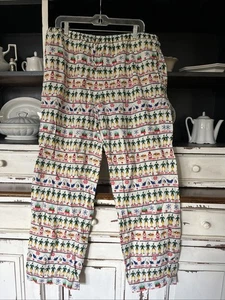 Hanna Andersson ELF Navidad Pijama Pantalones Algodón Polar Adulto Grande DEFECTUOSO - Imagen 1 de 4