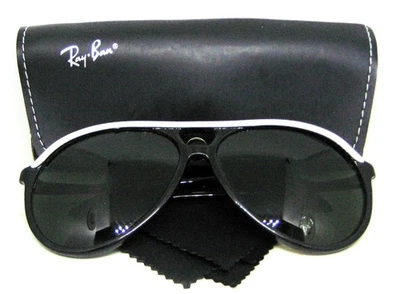 Gafas de sol Ray-Ban EE. UU. Vintage B&L Street Neat Aviator ébano/blanco W0356 como nuevas Foto 1 de 4