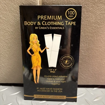 Cinta corporal y ropa premium Linda’s Essentials 100 tiras 1/2”x3”. Cinta para dobladillo Foto 1 de 2