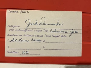Jack Damaska🔥MLB Debut 7.3.63 St. Louis Cardinals🔥Autogramm 🔥🔥🔥🔥🔥🔥🔥 - Bild 1 von 2