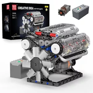 Mould King 10088 V-Type 8-Cylinder Engine Vehicle Motor Building Block Toy MOC - Picture 1 of 11