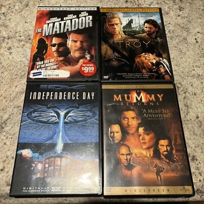 DVD Action Combo 4 Movie Bundle Independence Day The Mummy Returns Troy - Image 1 of 3