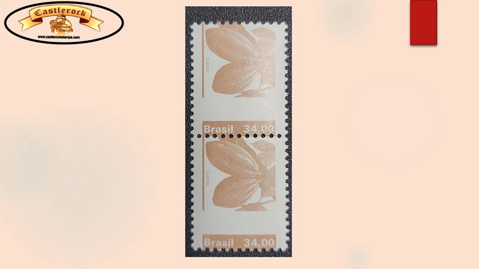 O) 1980 BRAZIL,  ERROR, CACAO, COCOA, PLANT, SCT 1670 34cr brown, MNH - Image 1 of 1