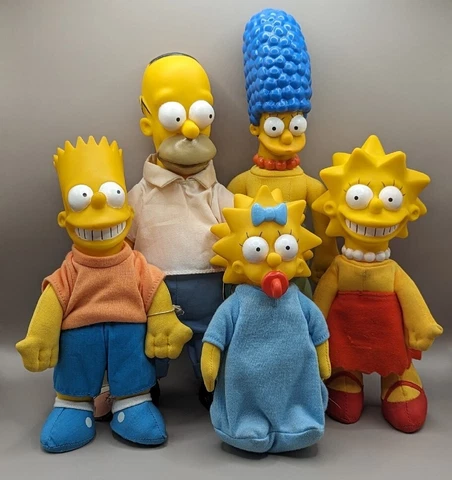 Vintage 1990 The Simpsons Burger King Plush Dolls Complete Set of 5 Cover