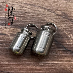 Titanium Alloy Waterproof Mini Pill Bottle Keychain Pendant Pill Bottle - Picture 1 of 15