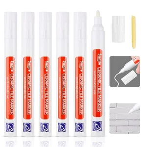 6 x Fugenmarker weiß Schwarz Fugenstift Anti Schimmel für Fliesen Küche Dusche - Bild 1 von 15