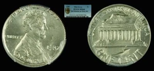 1982 1C PCGS MS64 Dbl Denom on Strk 10C (Lincoln Cent Mint Error) - Picture 1 of 1
