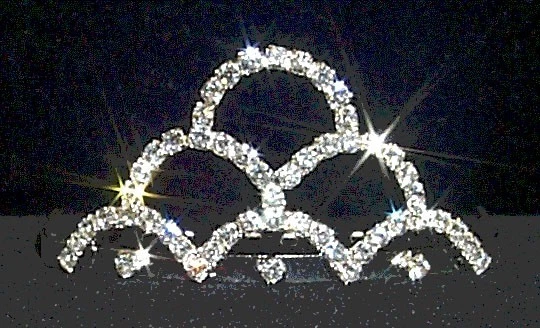 New Small Bridal Wedding Crown Hair Comb Tiara Clear Rhinestone - Image 1 of 1