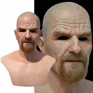 Breaking Bad Old White Latex Mask Bald Beard Old Man Halloween Cosplay PartyProp - Picture 1 of 5