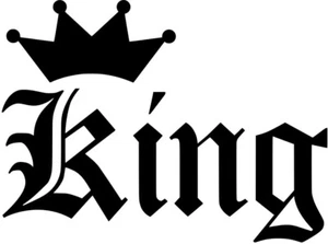 King Text Crown Vinyl Sticker Decal JDM Race Drift - Choose Size & Color - Picture 1 of 2