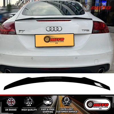 AUTO MODIFICATIONS UK AUDI TT S-LINE MK2 8J Rear Add on Trunk Spoiler Boot Wing Gloss Black 2008-14