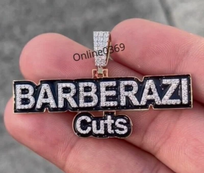 Мужская сертифицированная лабораторно выращенный бриллиант cvd эксклюзивный черный эмаль имя подвеска серебро - Изображение 1 из 4