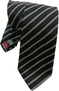 Paul Smith Tie | Charcoal Grey - Blue Grey Stripes | 6cm Width | Great GIFT - Picture 1 of 5