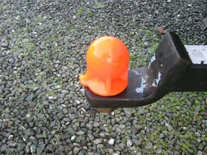 Lot of (3) Hunter Orange Rubber Hitch Receiver Ball Cover Guard 1 7/8" & 2" Ball - Picture 1 of 8