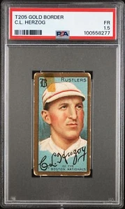 1911 Gold Border T205 Tobacco Card C.L. Herzog 100558277 Baseball PSA 1.5 FR - Picture 1 of 2