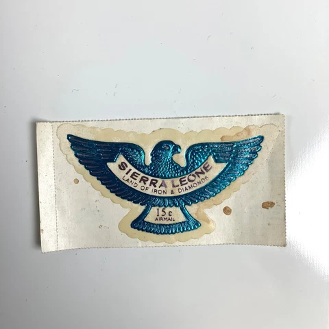 Sierra Leone Blue Foil 15c 15 cents Airmail Unused Land of Iron & Diamonds Cover