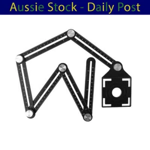 Folding Ruler Multi Template Angle Ruler Drill Guide Glass Tiles Woodworking Gau - Picture 1 of 1