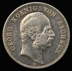 1903-E German Empire 2 Mark Silver Coin - George - Saxony (P0347) - Picture 1 of 2