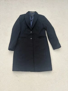 J. Crew Trenchcoat Damen 6 schwarz Wolle Regenjacke mittellang gefüttert bequem - Bild 1 von 7