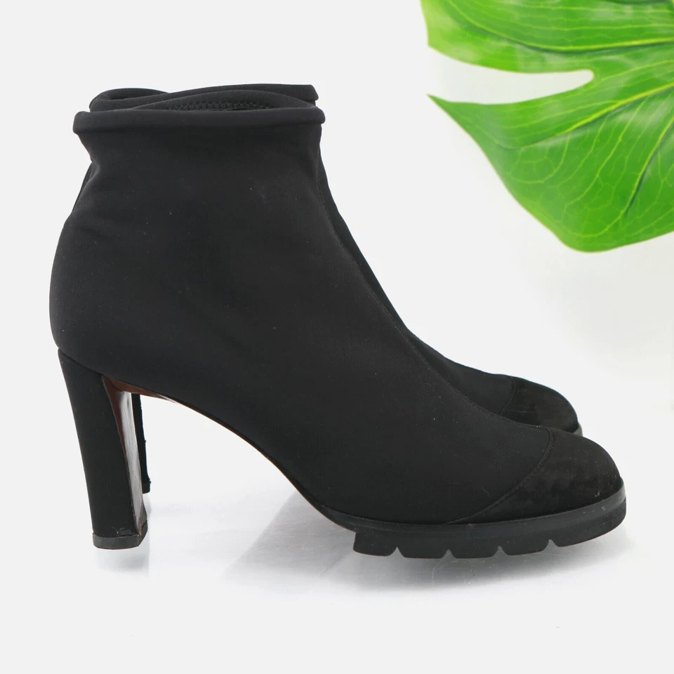 Женские сапоги Walter Steiger размер 39 9 черные неопреновые с выступающей подошвой на блочном каблуке - Изображение 1 из 4