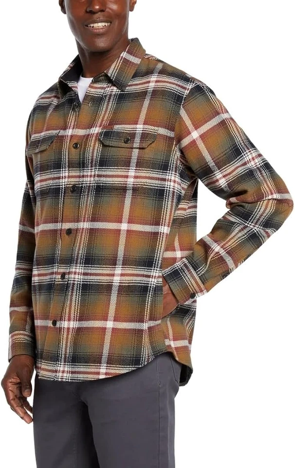 Orvis Big Bear Heavyweight Flannel Shirt Mens Large Multicolor Plaid 1312517