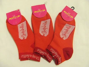 REAL SHOPAHOLIC TRIPLE PACK NOVELTY ONE SIZE SOCKS RED AND PINK - Picture 1 of 1