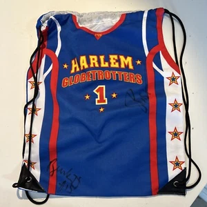 Harlem Globetrotters Signed Back Pack Satchel Drawstring Basketball, Buckets B - Picture 1 of 4