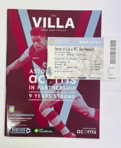 2015/16 ASTON VILLA V BOURNEMOUTH 09-04-2016 PREMIER LEAGUE & TICKET 1. SAISON - Bild 1 von 1