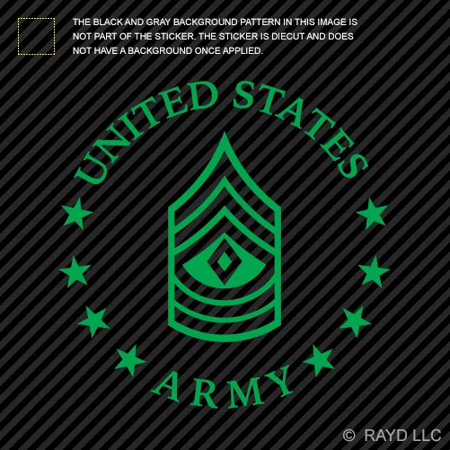 E-8 Primer Sargento Ejército de Estados Unidos Rango Pegatina Troquelada Calcomanía 1SG OR-8 E8 Foto 1 de 1