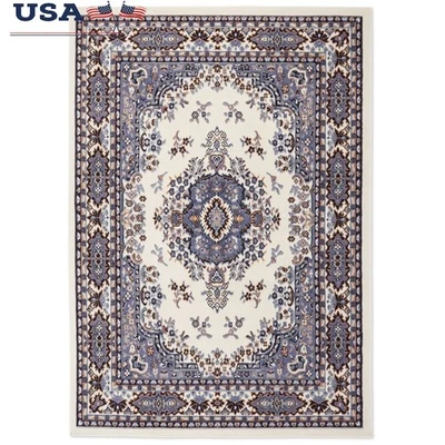 Alfombra Medallón Tradicional Resistente a las Manchas Duradera Interior Textura Suave Nueva Foto 1 de 4