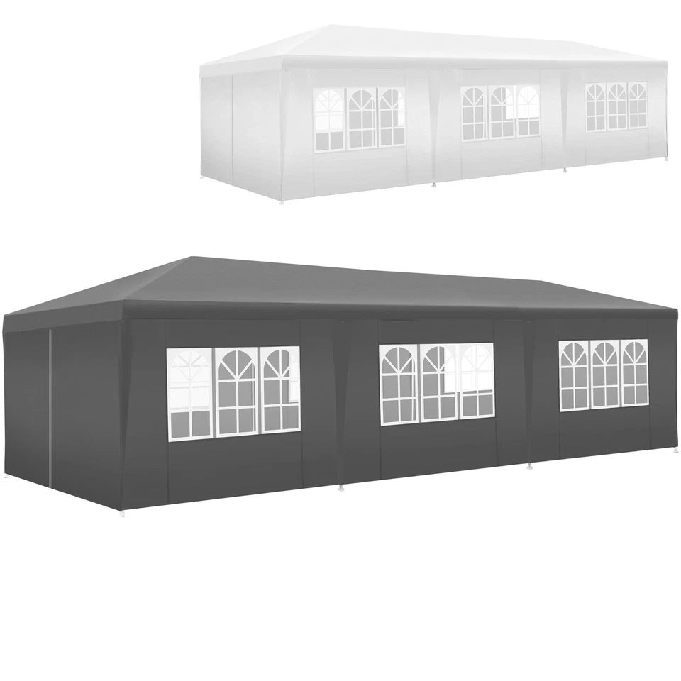 Padiglione 8 pannelli laterali impermeabile 9 m x 3 tenda giardino feste eventi - Immagine 1 di 1