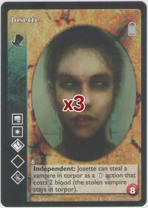 Lot of 3 cards: Josette [HttB Reprint 1 set] - VTES card - Imagen 1 de 2