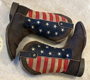 Roper Unisex Women 8/ Big Kids' 6 Roper Patriotic Boots Stars Stripes - Picture 1 of 15